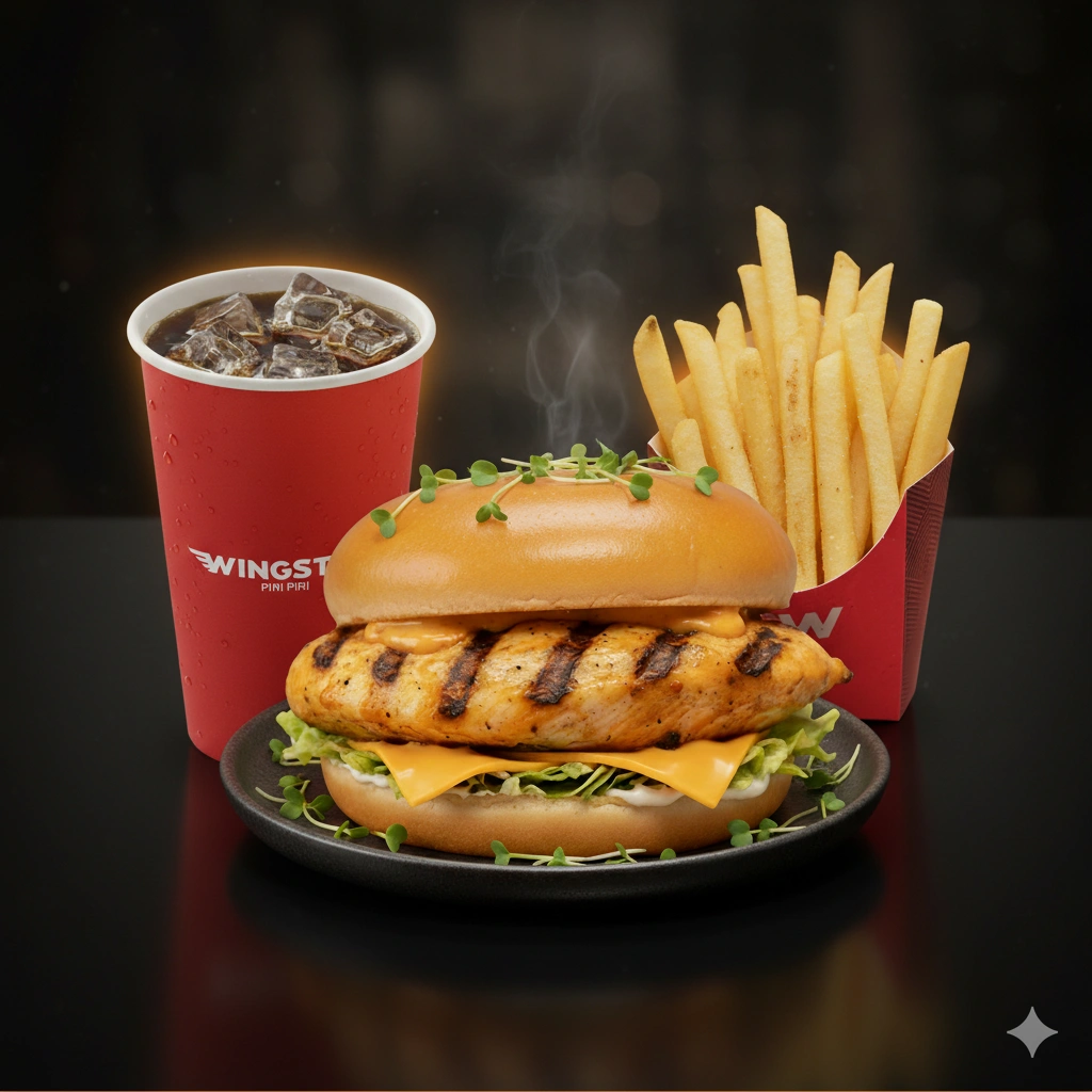 Burger and fries meal